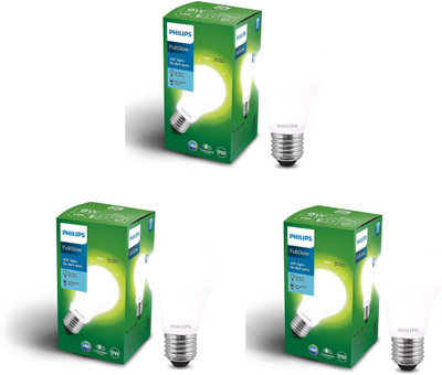 PHILIPS 9 W Basic Standard E27 LED Bulb(White, Pack of 3)