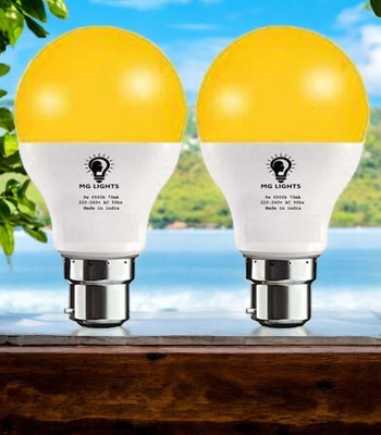 mg lights 5 W Basic Arbitrary B22 LED Bulb(Yellow, Pack of 2)