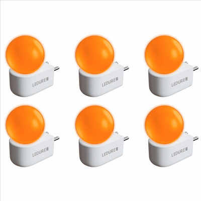 Ledure 0.5 W Basic Round B22 LED Bulb(Orange, Pack of 6)
