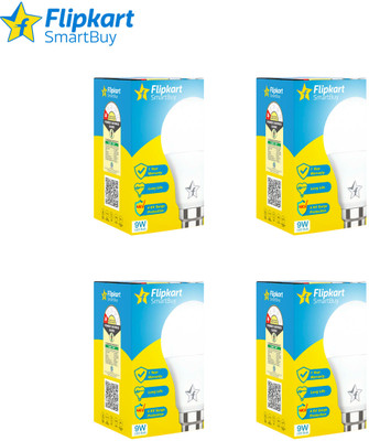 Flipkart SmartBuy 9 W Basic Round B22 LED Bulb(White, Pack of 4)