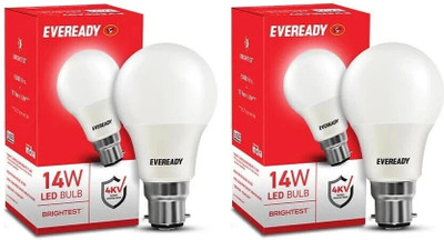 EVEREADY 14 W Basic Round B22 LED Bulb(White, Pack of 2)