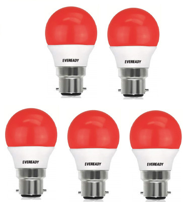 EVEREADY 2.5 W Basic Standard B22 LED Bulb(Red, Pack of 5)