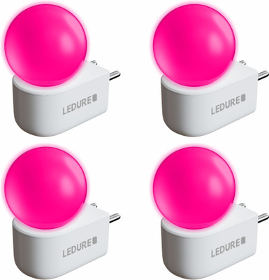Ledure 0.5 W Basic Round B22 LED Bulb(Pink, Pack of 4)