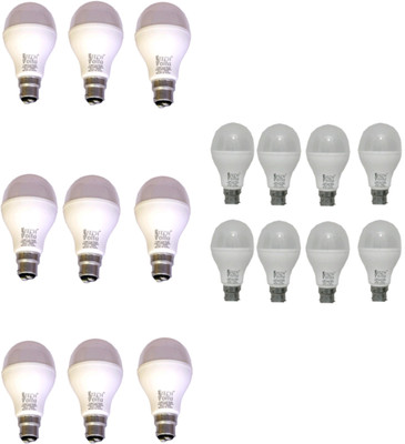 Techvolta 15 W, 12 W Basic Round B22 LED Bulb(White, Pack of 17)