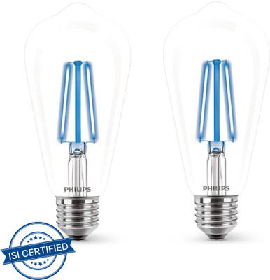 PHILIPS 4 W Basic Decorative E27 LED Bulb(Blue, Pack of 2)