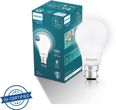 PHILIPS 9 W Motion Sensor Round B22 LED Bulb  (White) For Rs. 199 @ 65 %
