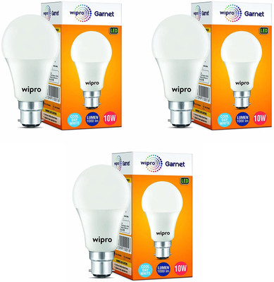Wipro 5 W Basic Standard B22 LED Bulb(White, Pack of 3)