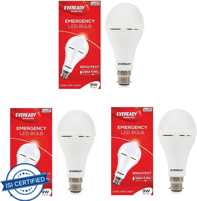 EVEREADY 9 W Inverter Standard B22 Inverter Bulb(White, Pack of 3)