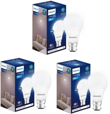 PHILIPS 18 W Round B22 LED Bulb(White, Pack of 3)