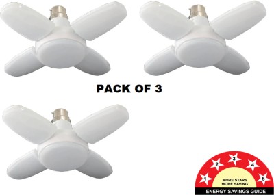 H Decor 28 W Standard B22 Basic LED Bulb(White, Pack of 3)