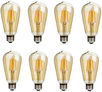 Eve Hanger 4 W Basic Standard E27 LED Bulb(Gold, Pack of 8)