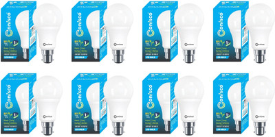 Conisco 9 W Basic Round B22 D LED Bulb(White, Pack of 8)