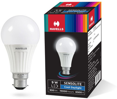 HAVELLS 9 W Motion Sensor Round B22 LED Bulb(White)