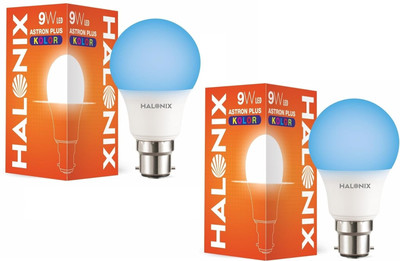 HALONIX 9 W Basic Decorative B22 LED Bulb(Blue, Pack of 2)