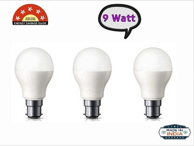 Solider 9 W Basic Round B22 LED Bulb(White, Pack of 3)