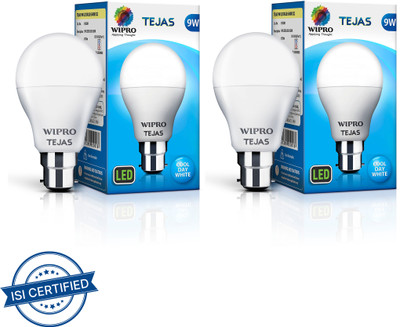 Wipro 9 W Basic Standard B22 LED Bulb(White, Pack of 2)
