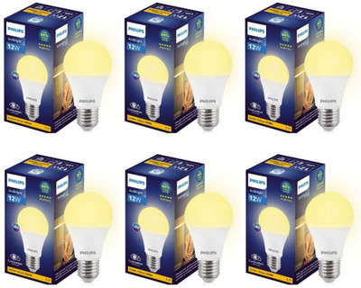 PHILIPS 12 W Basic Round E27 LED Bulb(Yellow, Pack of 6)