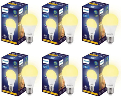 PHILIPS 12 W Round E27 LED Bulb(Yellow, Pack of 6)