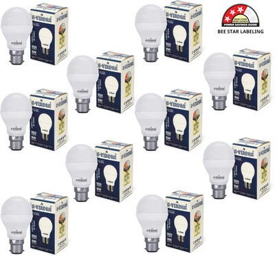 AVINDRA 9 W Basic Round B22 LED Bulb(White, Pack of 10)