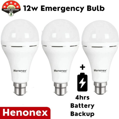 Henonex 12 W Inverter Standard B22 Inverter Bulb(White, Pack of 3)