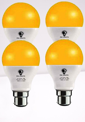 mg lights 5 W Basic Arbitrary B22 LED Bulb(Yellow, Pack of 4)