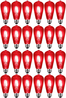 Baslash 4 W Basic Decorative E27 LED Bulb(Red, Pack of 24)