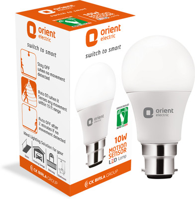Orient Electric 10 W Motion Sensor Round B22 LED Bulb(White)