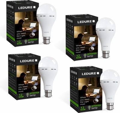 Ledure 12 W Round B22 D Inverter Bulb(White, Pack of 4)