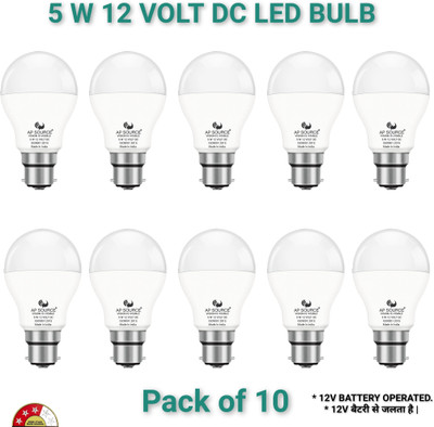 AP Source 5 W Basic Round B22 LED Bulb(White, Pack of 10)