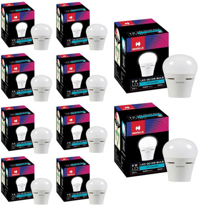 HAVELLS 9 W Basic Standard B22 LED Bulb(White, Pack of 10)