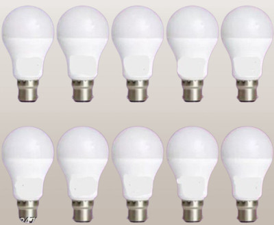 Gold Nation 9 W Basic Round B22 LED Bulb(White, Pack of 10)