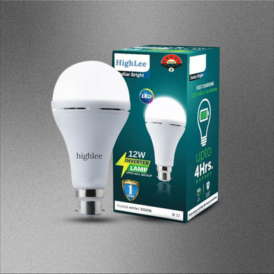 Highlee 12 W Inverter Round B22 Inverter Bulb(White)