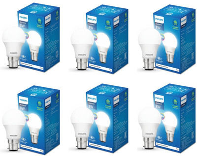 PHILIPS 3 W Basic Round B22 LED Bulb(White, Pack of 6)