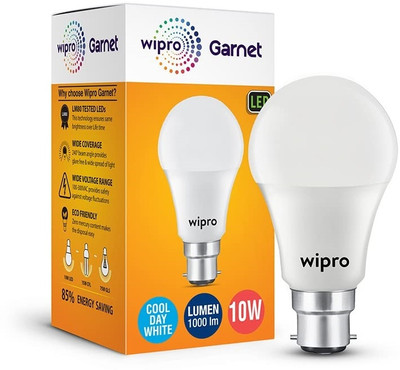 Wipro 10 W Basic Standard B22 LED Bulb(White)
