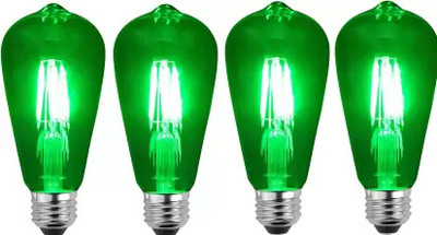 Baslash 4 W Basic Standard E27 LED Bulb(Green, Pack of 4)