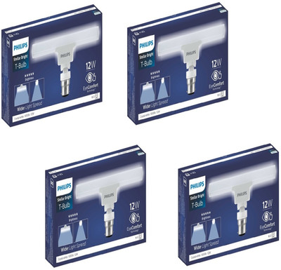 PHILIPS 12 W Basic T-Bulb B22 LED Bulb(White, Pack of 4)