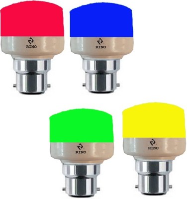 rino 9 W Standard B22 LED Bulb(Multicolor, Pack of 4)