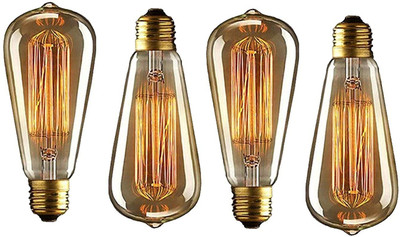 Baslash 40 W Basic Decorative E27 Incandescent Bulb(Yellow, Pack of 4)