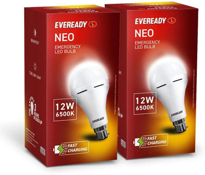 EVEREADY 12 W Inverter Standard B22 Inverter Bulb(White, Pack of 2)