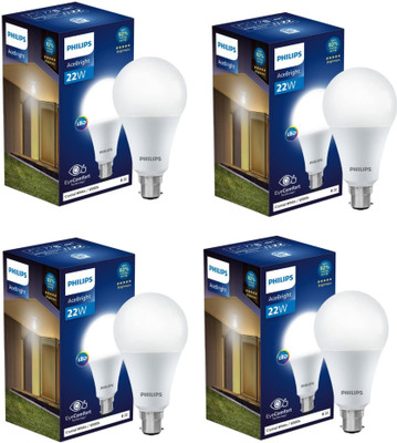 PHILIPS 22 W Basic Standard B22 LED Bulb(White, Pack of 4)