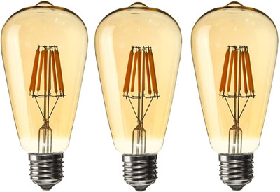 spark world 4 W Basic Round E27 Incandescent Bulb(Yellow, Pack of 3)