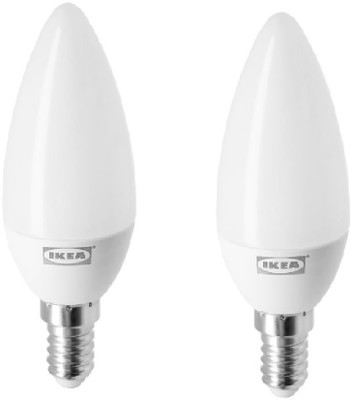 IKEA 2.4 W Basic Candle E14 LED Bulb(White, Pack of 2)