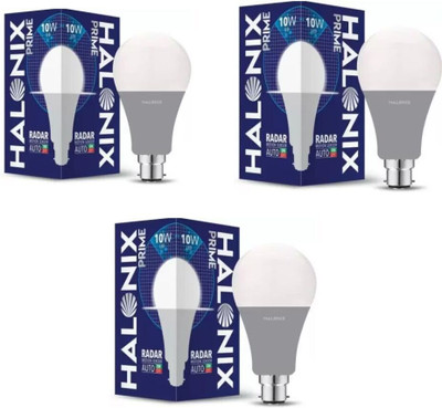 HALONIX 10 W Motion Sensor Round B22 LED Bulb(White, Pack of 3)