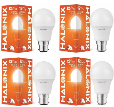 HALONIX 12 W Round B22 LED Bulb(White, Pack of 4)