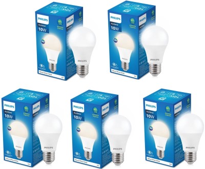 PHILIPS 10 W Standard E27 LED Bulb(White, Pack of 5)
