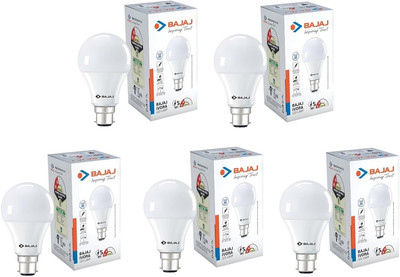 BAJAJ 5 W Basic Standard B22 LED Bulb(White, Pack of 5)
