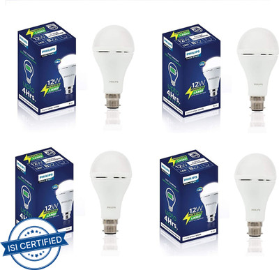 PHILIPS 12 W Basic Standard B22 Inverter Bulb(White, Pack of 4)