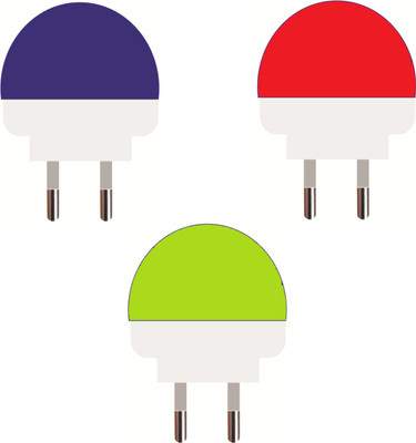 V A VALAK 0.5 W Multi Watt Round B22 LED Bulb(Green, Blue, Red, Pack of 3)