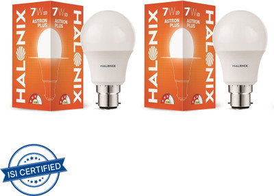HALONIX 7 W Basic Round B22 LED Bulb(White, Pack of 2)