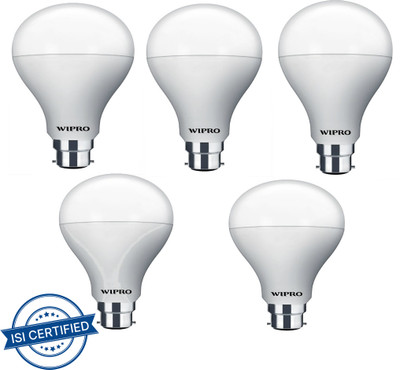 Wipro 12 W Basic Standard B22 LED Bulb(White, Pack of 5)